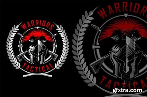 Military Spartan Helmet Logo design templates