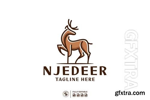 DEER LINE ART LOGO TEMPLATES