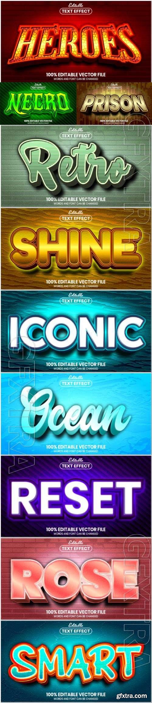 3d text editable style effect vector vol 69