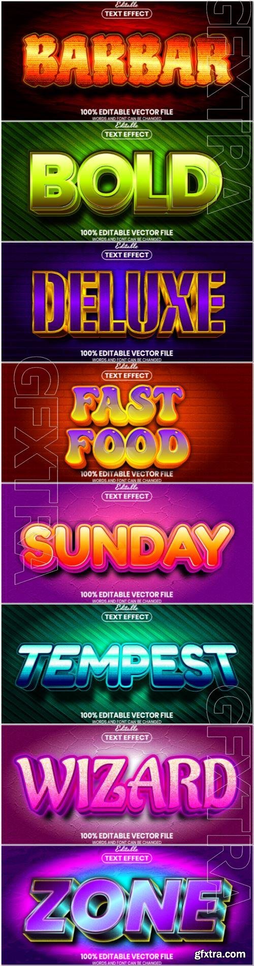 3d text editable style effect vector vol 70