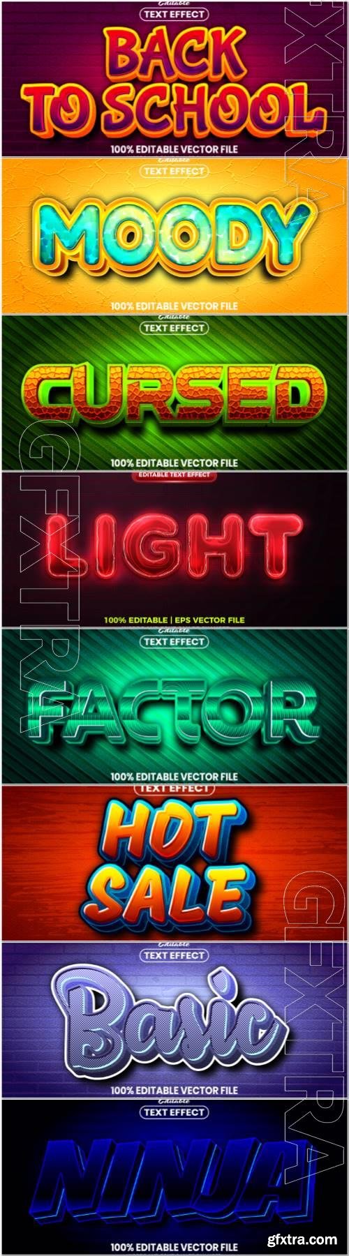 3d text editable style effect vector vol 68