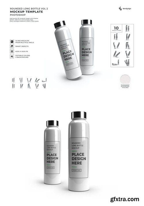 Long Bottle Tumbler Mockup Template Set Vol 2