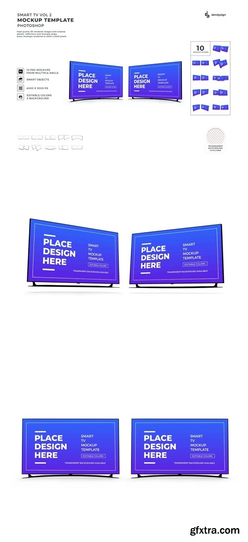 Smart TV Mockup Template Set Vol 2