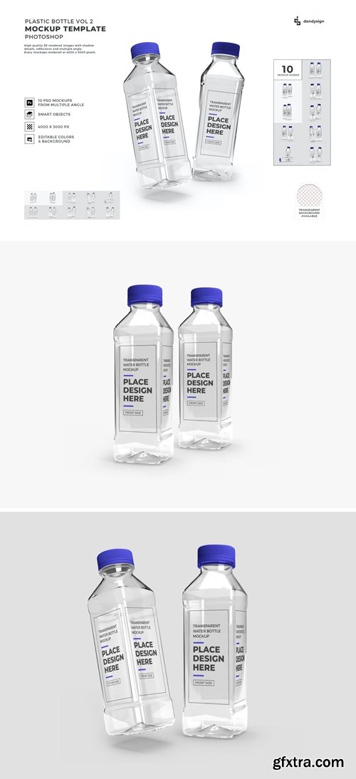 Plastic Bottle Mockup Template Set Vol 2