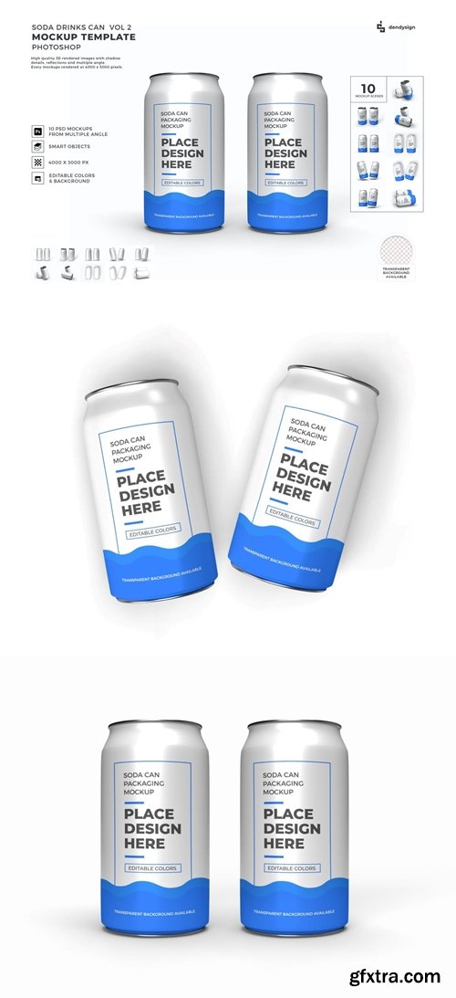 Drink Can Packaging Mockup Template Set Vol 2