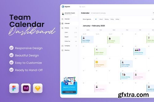 HR Team Calendar Dashboard UI Kit