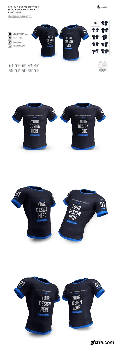 Tshirt Jersey Mockup Template Set Vol 2