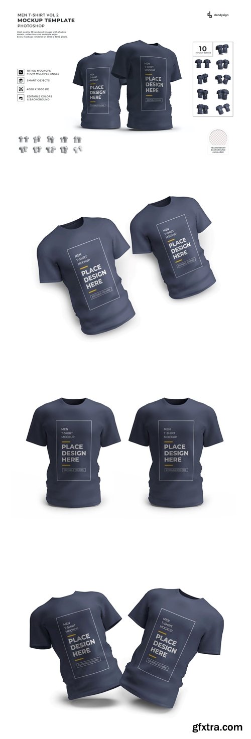 Men Tshirt Mockup Template Set Vol 2