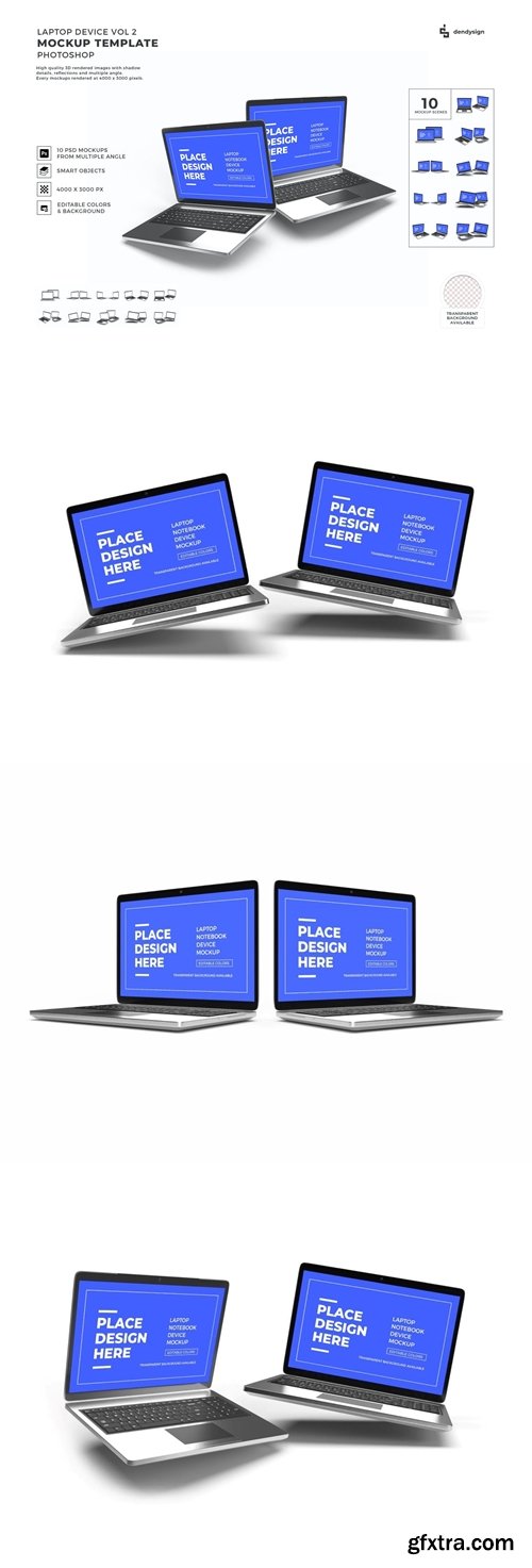 Laptop Device Mockup Template Set Vol 2