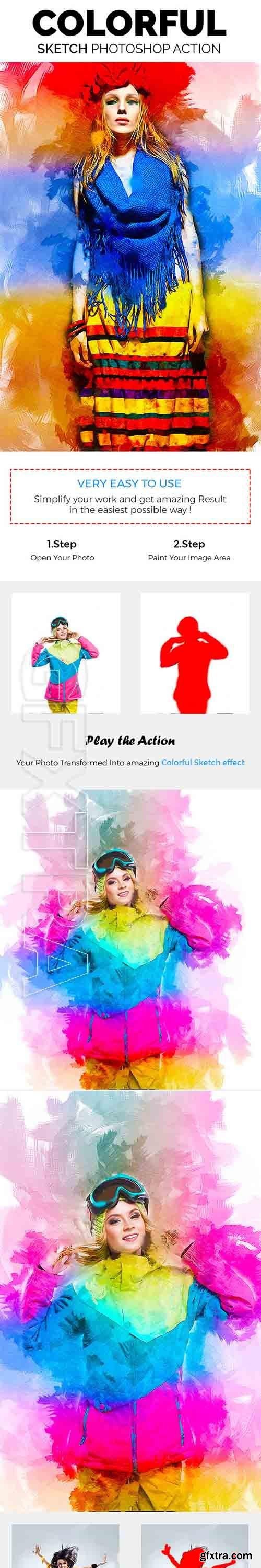 GraphicRiver - Colorful Sketch Photoshop Action 21216337