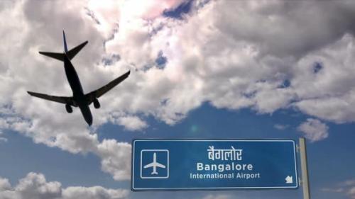 Videohive - Airplane landing at Bangalore India airport - 33720138 - 33720138