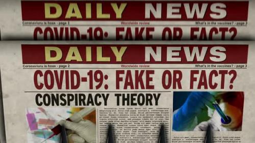 Videohive - Covid-19 pandemic news fake or fact newspaper printing press - 33721501 - 33721501