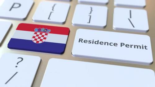 Videohive - Residence Permit Text and Flag of Croatia on the Buttons - 33721508 - 33721508