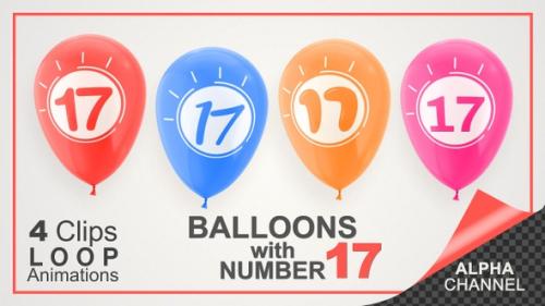 Videohive - Balloons With Number 17 / Happy Seventeen Years Old - 33727923 - 33727923