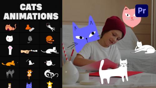 Videohive - Cartoon Cats Animations | Premiere Pro MOGRT - 33732127 - 33732127