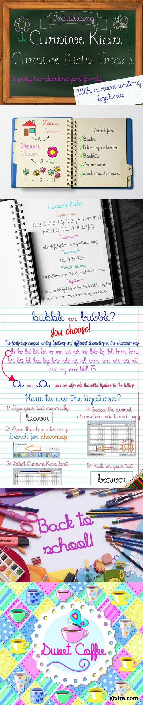 Fonts Cursive Kids and Cursive Trace