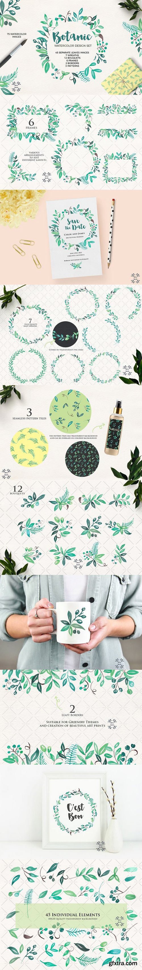 Greenery Botanic Watercolor Kit