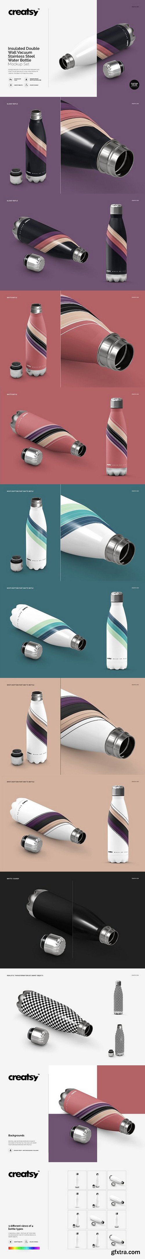 Insulated Vacuum Bottle Mockup Set