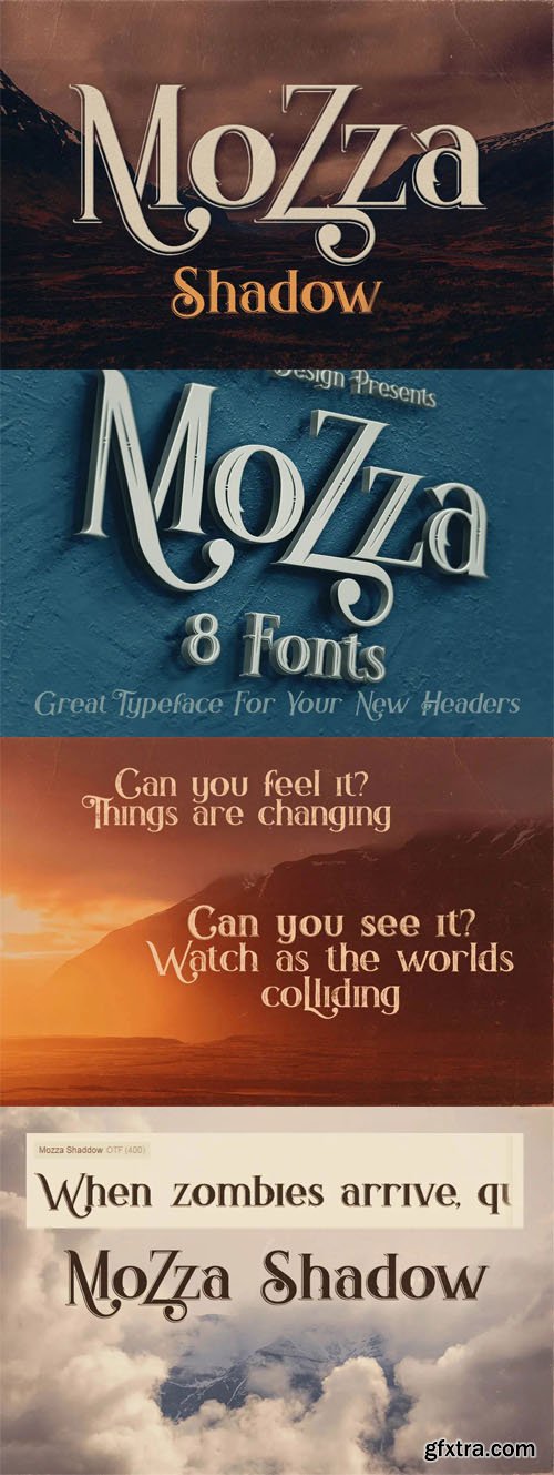 Mozza Shadow - Vintage Style Font