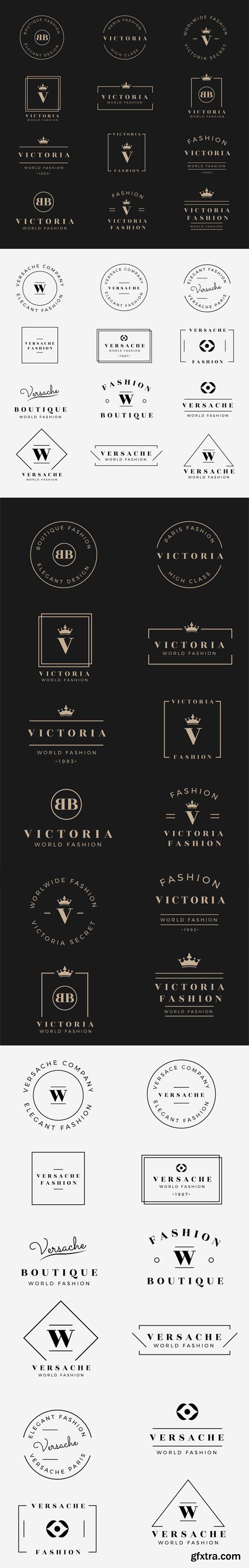 24 Elegant Logo Badges Vector Templates