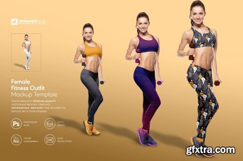 CreativeMarket - Female Fitness Outfit Mockup 4277495