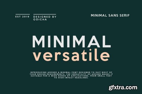 CreativeMarket - Archer - Minimal Sans Serif 3764857