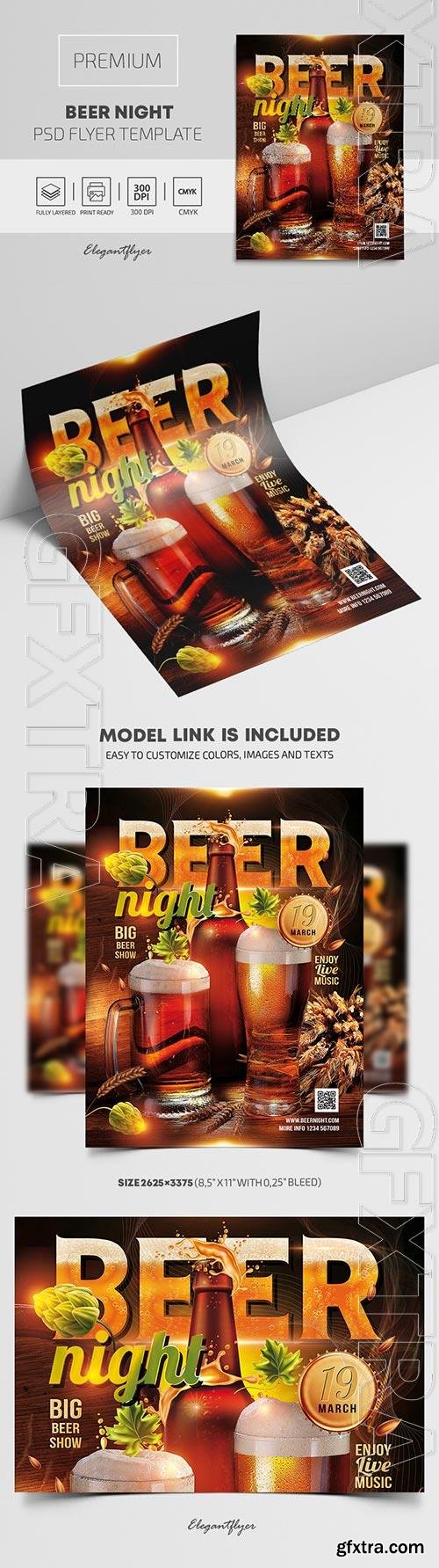 Beer Night Premium PSD Flyer Template