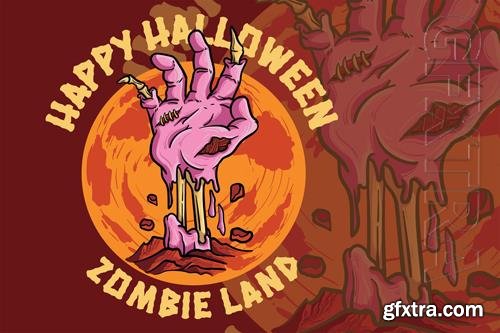 Zombie Land - Handdrawn Logo Illustration