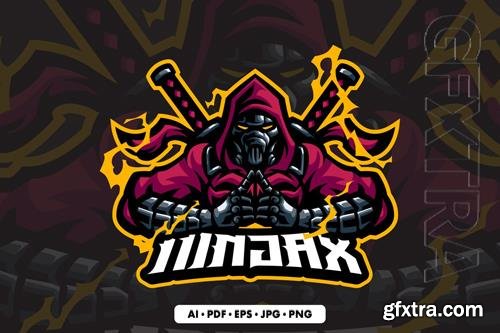 Robot Ninja Mascot logo