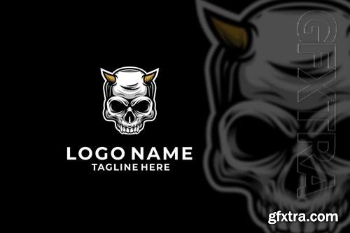 Devil Skull Logo Design Vector