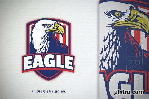 Bald Eagle Shield Logo Template