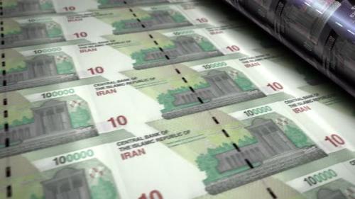 Videohive - Iranian Rial money banknotes printing seamless loop - 33823666 - 33823666