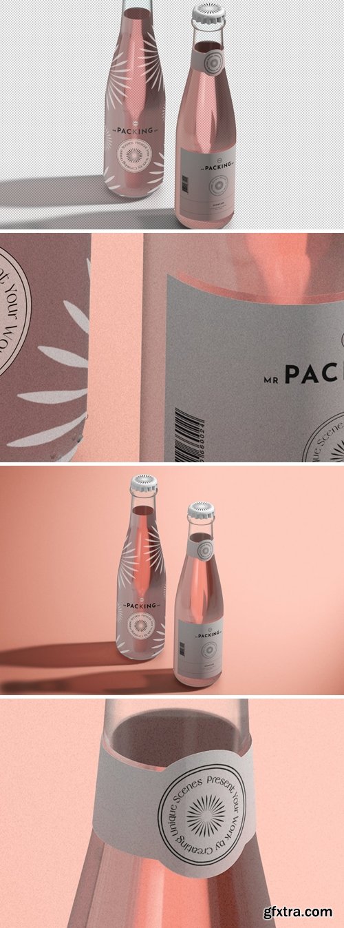 Glass Beer Bottle Mockup