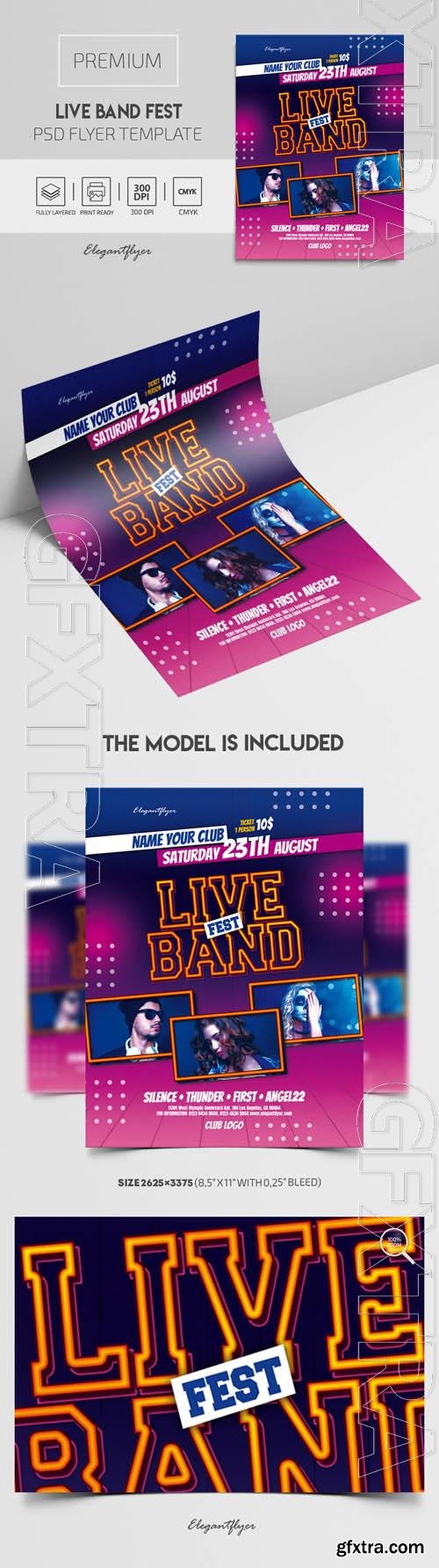 Live Band Fest Premium PSD Flyer Template