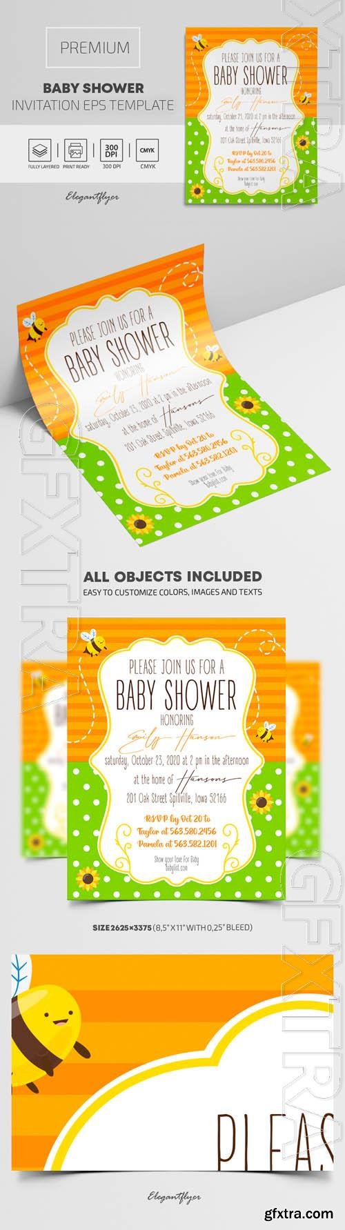 Premium Baby Shower Invitation EPS Template