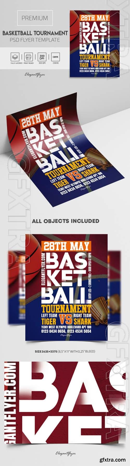 Basketball Tournament Premium PSD Flyer Template