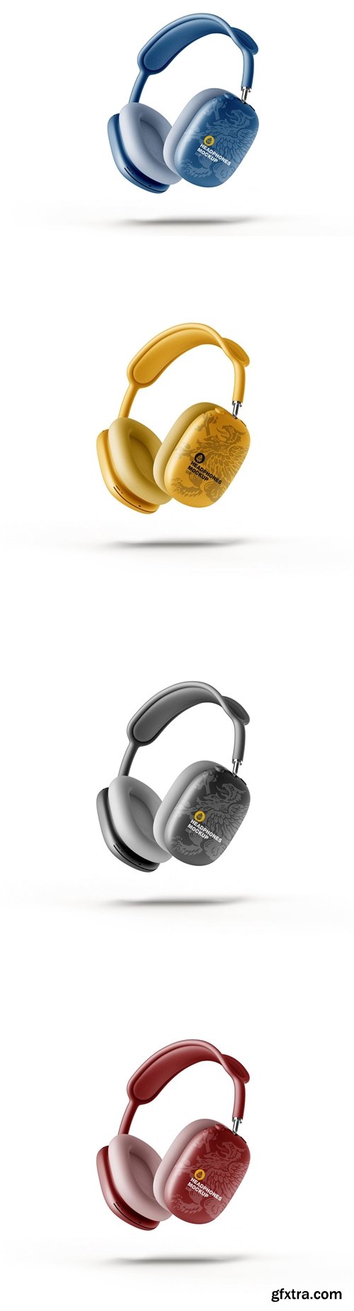 Headphones Mockup. Half Side View