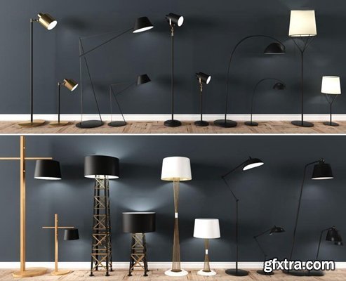 Modern metal floor lamp table lamp combination