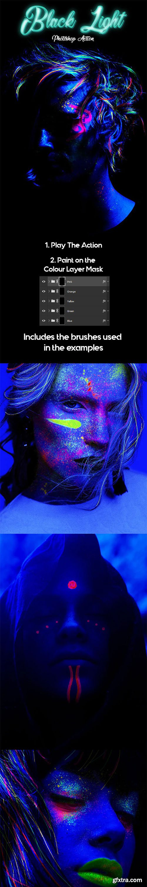 GraphicRiver - Black Light Photoshop Action 21126252