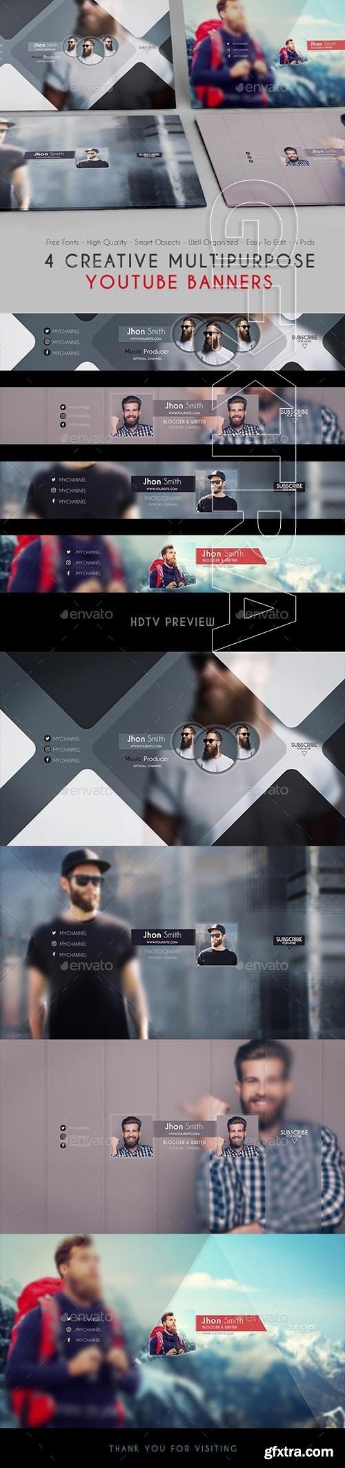 GraphicRiver - Creative Multipurpose YouTube Banners 21086002