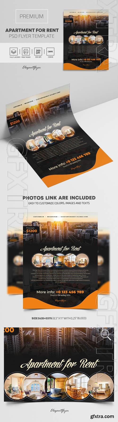 Apartment For Rent Premium PSD Flyer Template