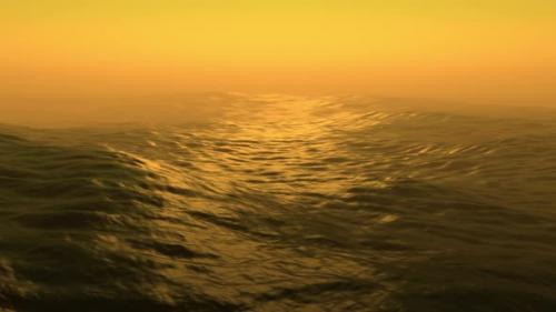 Videohive - Sea storm with huge waves at sunset. 3d render ocean waves - 33839016 - 33839016