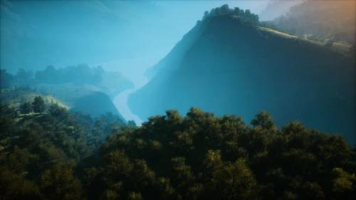 Videohive - Sunrise in Mountains in a Foggy Morning - 33848518 - 33848518