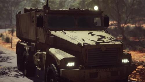 Videohive - Convoy Armored Vehicle on the Road - 33850890 - 33850890