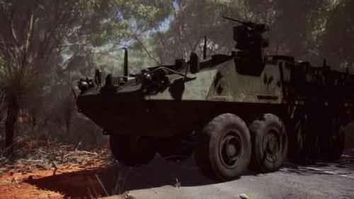 Videohive - Armored Battle Army Tank on the Road - 33850915 - 33850915