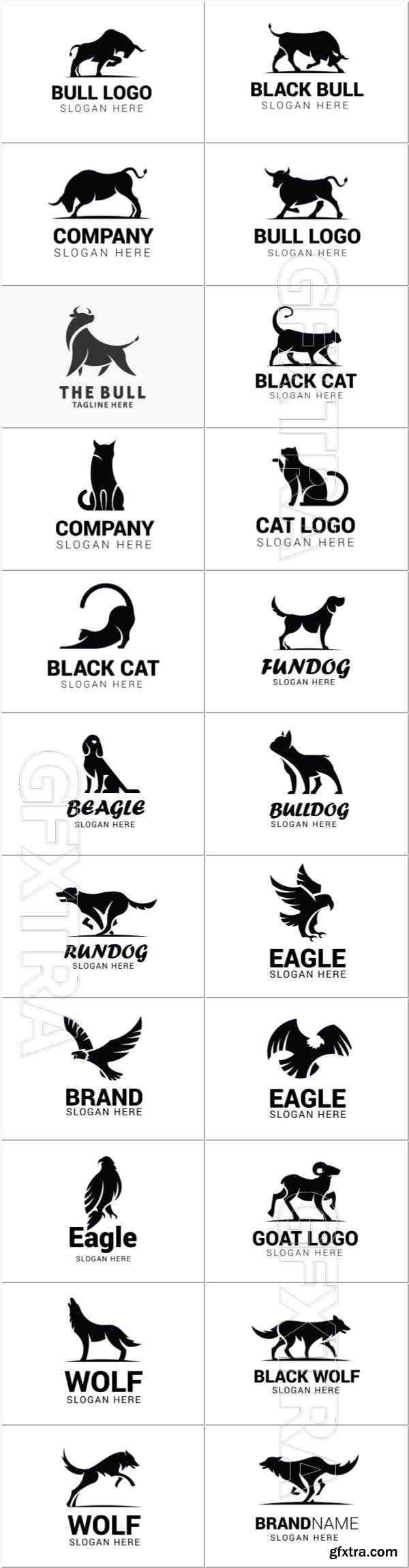 Vector logos with the image of animals for business companies