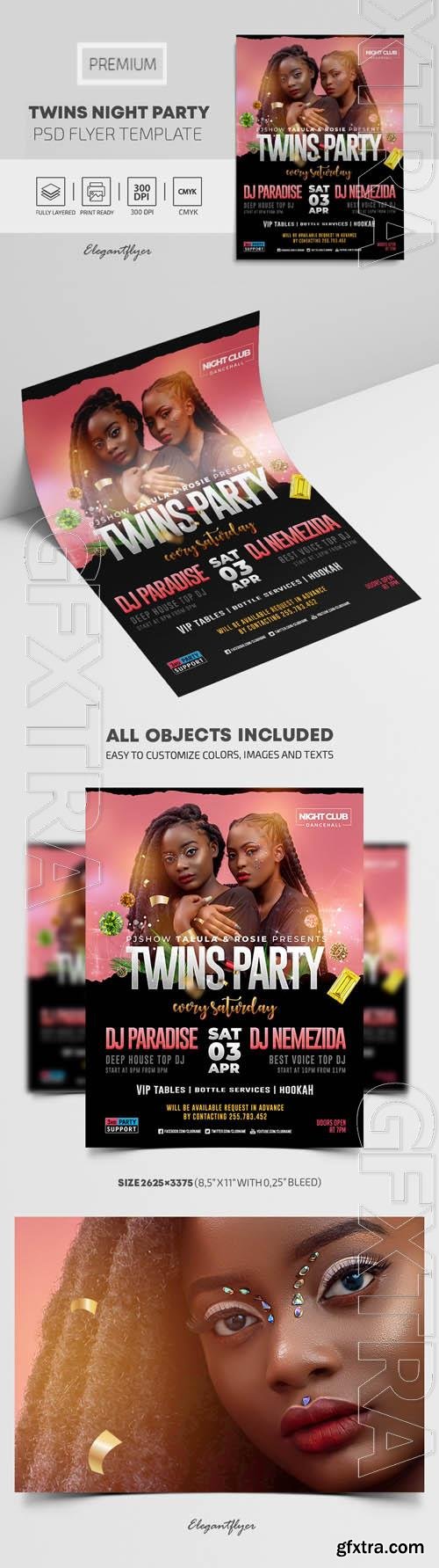 Twins Night Party Premium PSD Flyer Template