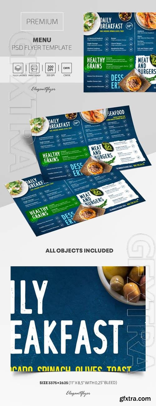 Menu Premium PSD Flyer Template