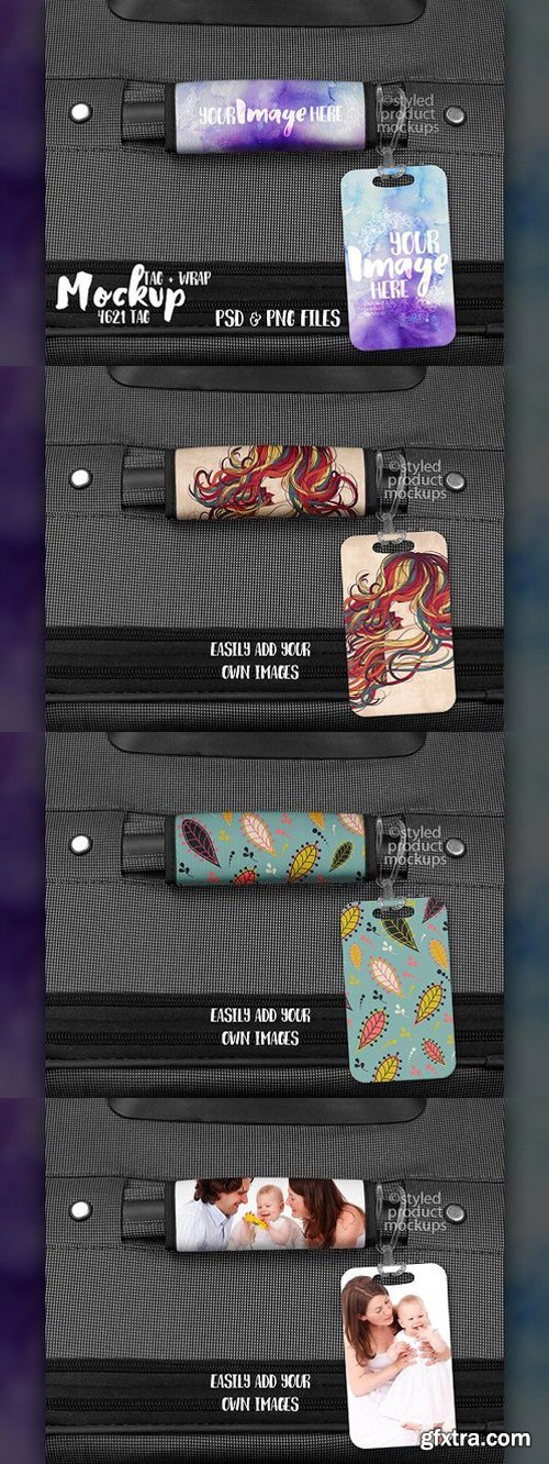 Luggage tag and wrap mockup