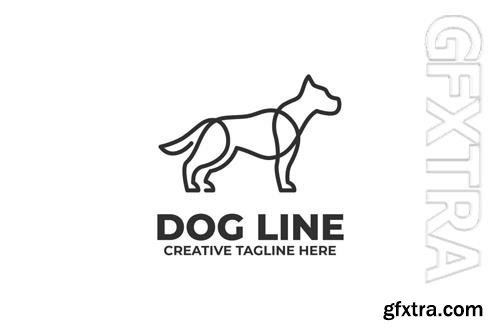 One Line Dog Illustration Logo